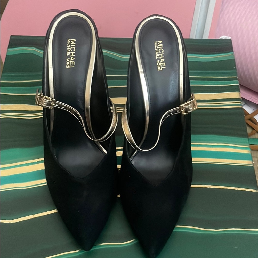 Michael Kors Black and Gold Women's Shoes